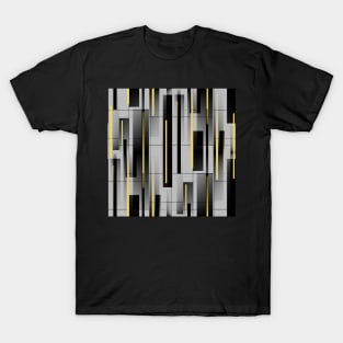 Off The Grid Yellow - Abstract Geometric Painting T-Shirt